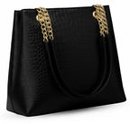 CLASSIC SMUGGLER Women’s Large Capacity Tote Bag | Premium Croco Pattern Big Purse & Shoulder Handbag for Ladies | Fashionable, Durable & Spacious Bag for Office, Work, Shopping, Travel