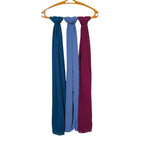 Premium Georgette Hijab for Women - 2 Meter Long Stylish | Stole | Lightweight Breathable Daily & Occasion Wear | Single Piece & Pack Of 3 Multicolor (3, Brown, Pale Blue, Purple)