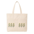 Suryatra Meadow Blossom Canvas Tote Bag for Women & Men | Premium Cotton Canvas Shoulder Bag with Dual Front Pockets | Tote Bag for Office, College, Shopping & Travel | Natural | 14 x 16 Inches