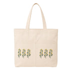 Suryatra Meadow Blossom Canvas Tote Bag for Women & Men | Premium Cotton Canvas Shoulder Bag with Dual Front Pockets | Tote Bag for Office, College, Shopping & Travel | Natural | 14 x 16 Inches