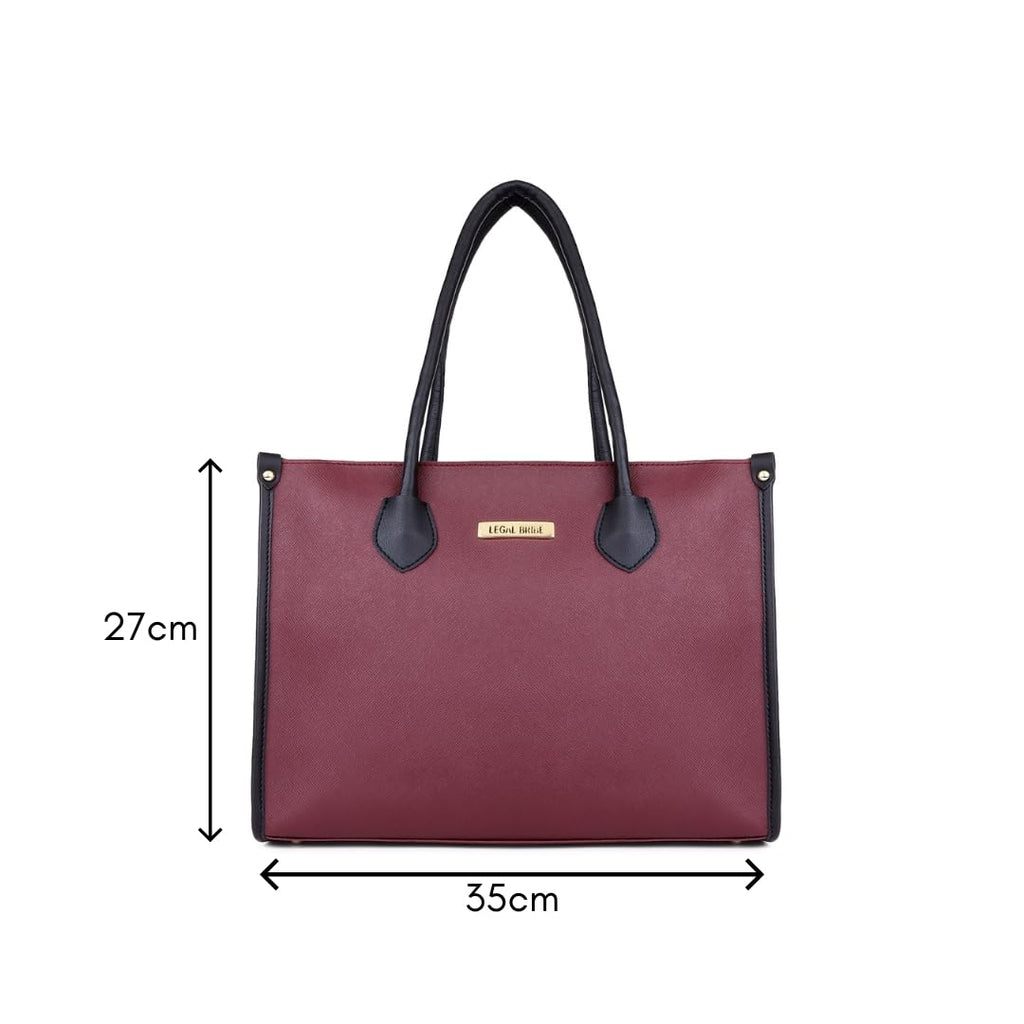 LEGAL BRIBE Women Textured Classic Tote Bag (Maroon)