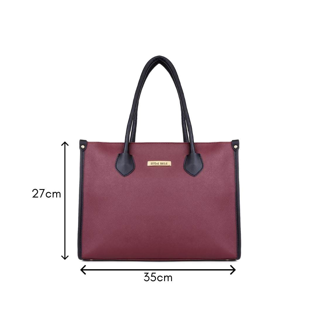 LEGAL BRIBE Women Textured Classic Tote Bag (Maroon)