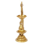 SVARUP Brass Peacock Diya in Gold Color Color: A Classic and Elegant Diya with a Peacock Design