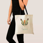 Peach Blossom Tote Bags With Zip, 100% Cotton Shopping/Grocery Bag, Multi-Purpose Canvas Bag 5kgs Capacity, Single Pack (Cbag_ZIP_WhiteMagical_BlackBotleFlowr)
