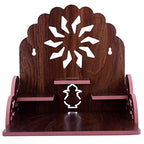 Lyrics Creation Fully Handmade Beautiful Wooden Home and Office Temple/Pooja Mandir(28 x 28 x 26 cm) (Dark Brown 3)