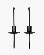 Homesake® Wall Candle Holder Stand for Living Room, Black Metal Wall Sconce with Taper Candle Holder, Decorative Candle Stand for Diwali, Home Décor (Set of 2)