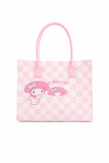 THE CUTE CRAZE New Cartoon Felt Tote Bag – Large Capacity Lightweight Shoulder Bag for Shopping, College & Daily Use (PINK)