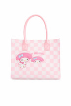 THE CUTE CRAZE New Cartoon Felt Tote Bag – Large Capacity Lightweight Shoulder Bag for Shopping, College & Daily Use (PINK)