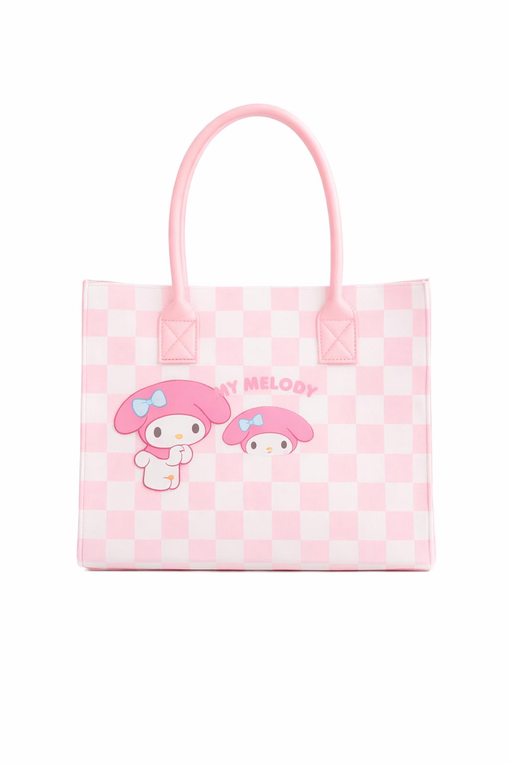 THE CUTE CRAZE New Cartoon Felt Tote Bag – Large Capacity Lightweight Shoulder Bag for Shopping, College & Daily Use (PINK)