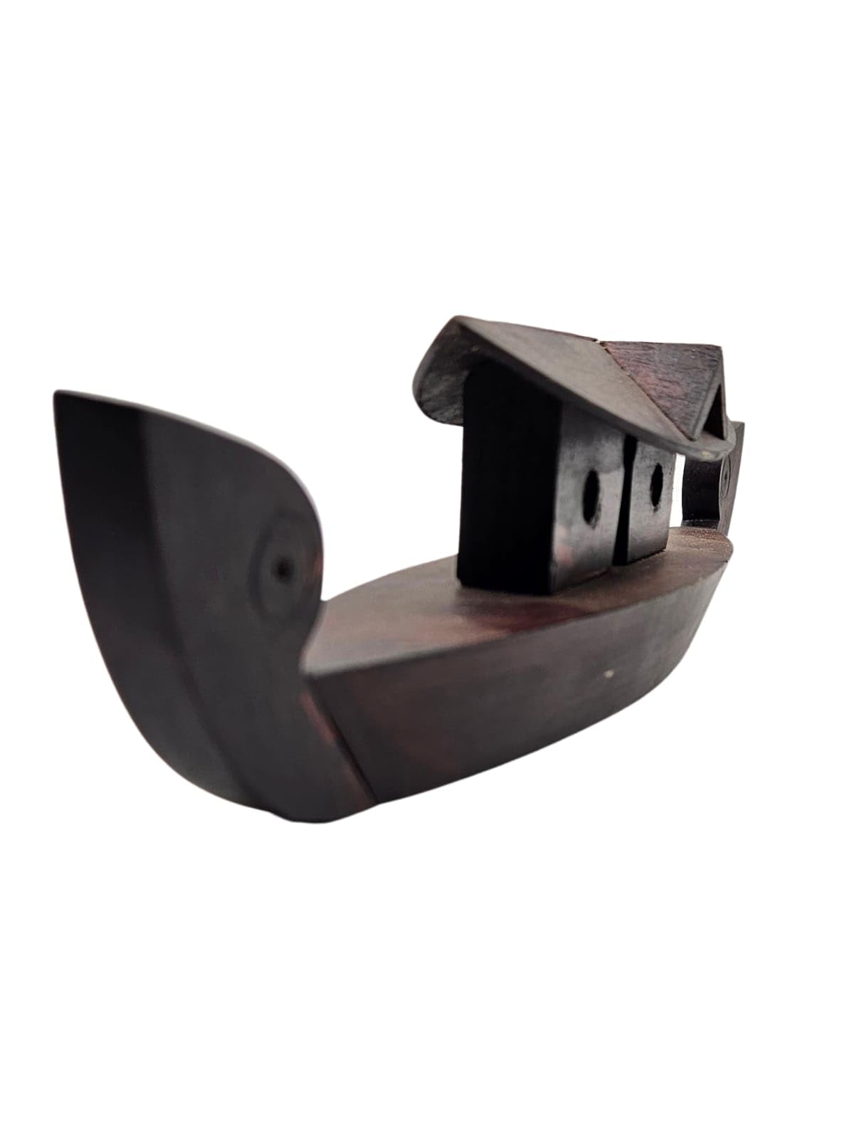 Wooden Boat, Traditional Kerala Design, Made of Wood for Home Decor 30 cm Length, Dark Brown, Handcrafted