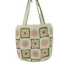 ZZARA Crochet Tote Bag Modern Handbag Cotton Handmade bag Shoulder bag Reusable Bag Market Bag Crochet beach bag Beautiful Pack of 1