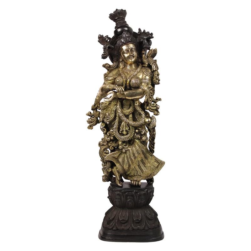 SVARUP Brass Radha Murti in Multicolor Height 29 Inch