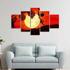 VIBECRAFTS Girl Catching Bird Premium Wall Painting Set of Five For Home|Office|Living Room|Gift (PTVC5Pcs1_5536)