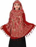 Vinsh Enterprise Cotton Long Scarf Cum Mask Scarves Usable for Vehicle Driver | White Printed Design | Universal Size | For Girl & Women | Soft & Breathable Sun Protection (Lininig - Red)