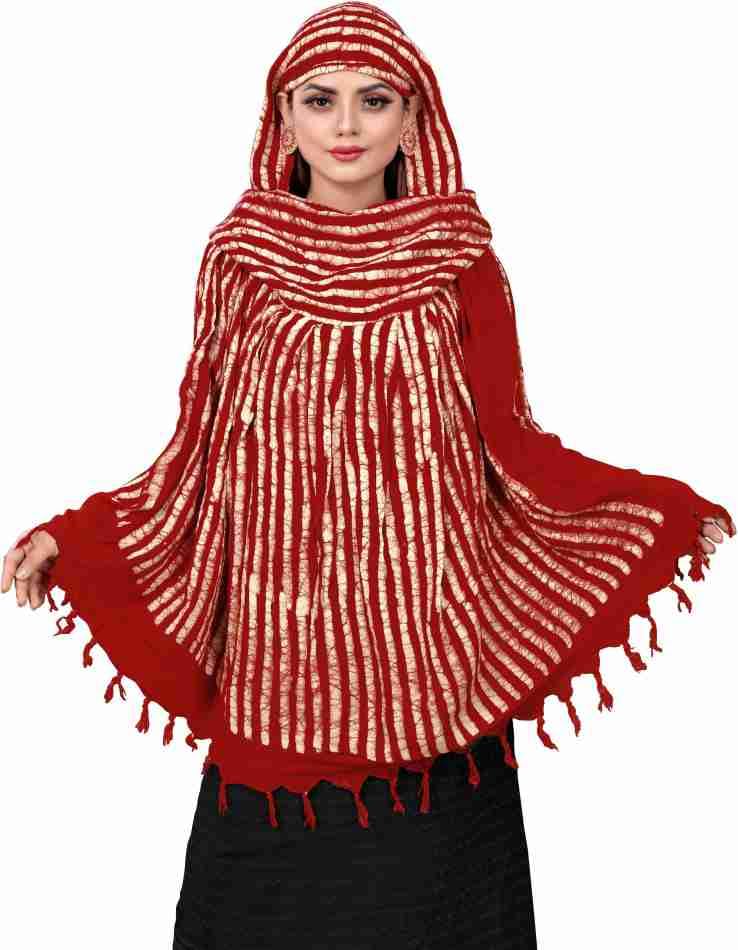 Vinsh Enterprise Cotton Long Scarf Cum Mask Scarves Usable for Vehicle Driver | White Printed Design | Universal Size | For Girl & Women | Soft & Breathable Sun Protection (Lininig - Red)