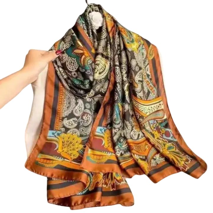 SWANKY Silk Stoles For Women Stylish Latest, Scarf for ladies & Girls, Head Neck Scarves, duppatta for girls (Multi 2)
