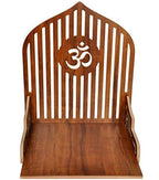 MELANA Wooden Wall Mount Temple for Home Shop Office | Art and Craft Wooden Temple | Home Temple | Puja Mandir |Wall Hanging and Table Top Home Mandir Temple (Brown Color)