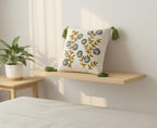 Furnistitchs Handmade Tufted Boho Cushion Covers 12x12 Inches | Embroidered Sofa Pillow Cases | Rustic Bohemian Decorative Throw Cushions for Couch Bedroom Living Room (5, Navy Aster)