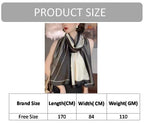 Alexvyan Satin Silk Summer Scarves 170 x 84 cm, Black & Grey Colour with Stitched Border, Lightweight Fashion Scarf for Women Sun Protection Stole