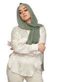 ICW GIRLS GEORGETTE SOLID PLAIN SCARF STOLES SHAWL HIJAB FOR WOMEN 85 X 180 CM (Olive Green), Female