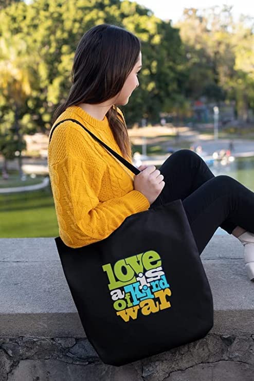 TheYaYaCafe Printed Cotton Black Tote Bag|Multipurpose bag|Lightweight