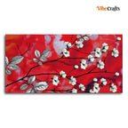 VIBECRAFTS Canvas Paintings for Living Room Drawing Room White Flower Canvas Wall Painting Fitted With Wooden Frame for Home | Office | Gift (PTVCH_2401)