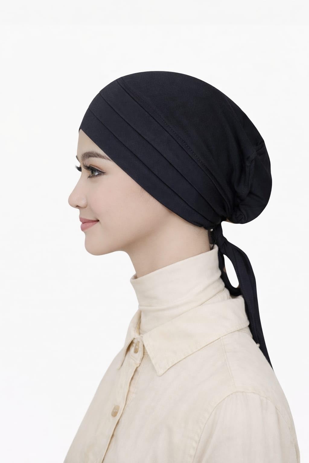 TCP TheClothesPeople Women's Turban Cap Premium Jersey Under Female Scarf,Bonette Innercap,Headscarves,Hijab (Black)