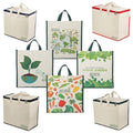 DOUBLE R BAGS Big Eco Cotton Canvas Shopping Bags for Carry Milk Grocery Fruits Vegetable Bag with Shopping Covers Zip Bags (Pack of 8)