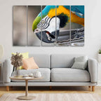 VIBECRAFTS Macaw Parrot 5 Pieces Canvas Wall Painting For Home | Office | Living Room | Gift (PTVC5Pcs4_8549)