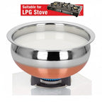 ALWAFLI 2 pcs Stainless Steel Copper Bottom Kitchen Serving, Cooking Bowl | Handi Set | Biryani Handi for Kitchen & Restaurant | Cookware Set | (2 pcs)