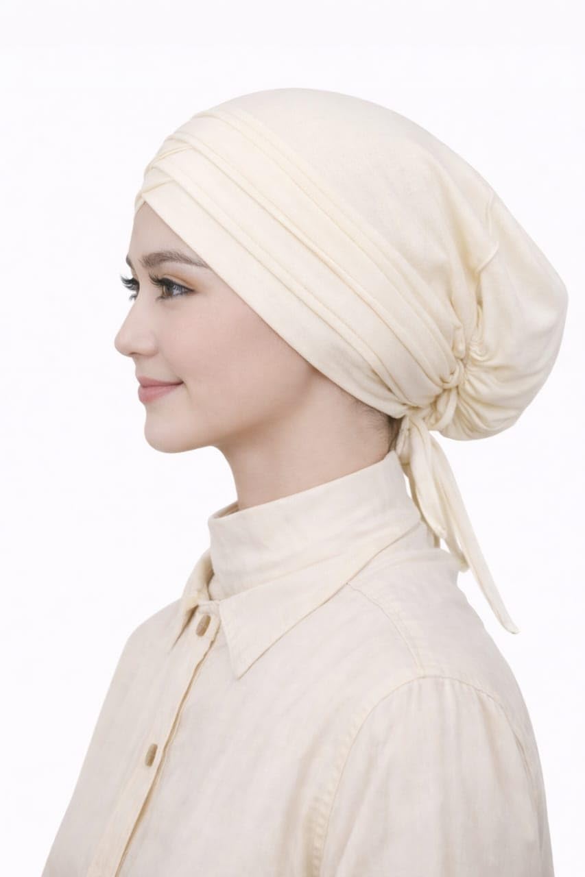 TCP TheClothesPeople Womenâ'S Turban Cap Premium Jersey Under Scarf,Bonette Innercap,Headscarves,Hijab (IVORY), Female
