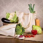 SAKETOS Fabric Bag 38 x 42 cm - Tote Bag - Fabric Bag for Painting Unprinted 1, 5, 10, 25, 50 Pieces - Cotton Bag with Two Long Handles - Carry Bag, Shopping Bags, Natural-2, 10
