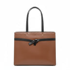 HIE Farah Tote Bag for Women & Girls – Vegan Leather Handbag with Contrast Handles, Zipper Closure, Mobile & Key Pockets – Stylish Large Shoulder Bag for Office, Work & Daily Use.