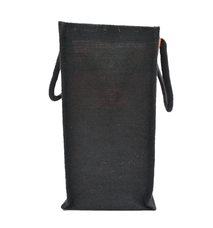 JUTEKA Orange diamond printed Jute Bag for Lunch, Office, Grocery, Picnic, Tiffin, Shopping Hand Bag with padded cotton handles
