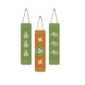 Artvibes Auspicious Symbols Wooden Wall Hanger for Good Luck | Prosperity Home | Office | Spiritual Decor Items | Wall Poster | Art Prints| Stylish Modern Decor Item | Gift Items (WH_8105N), Set of 3