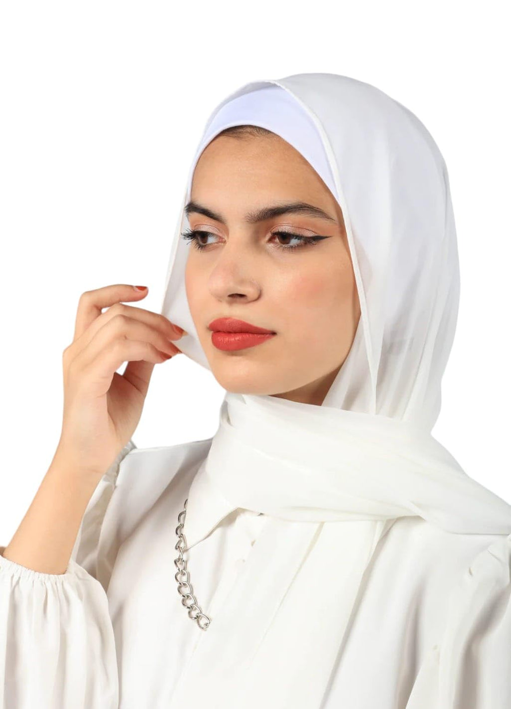 URSHIA MALAYSIAN GEORGETTE HIJAB/DIAMOND GEORGETTE HIJAB FOR WOMEN (WHITE)