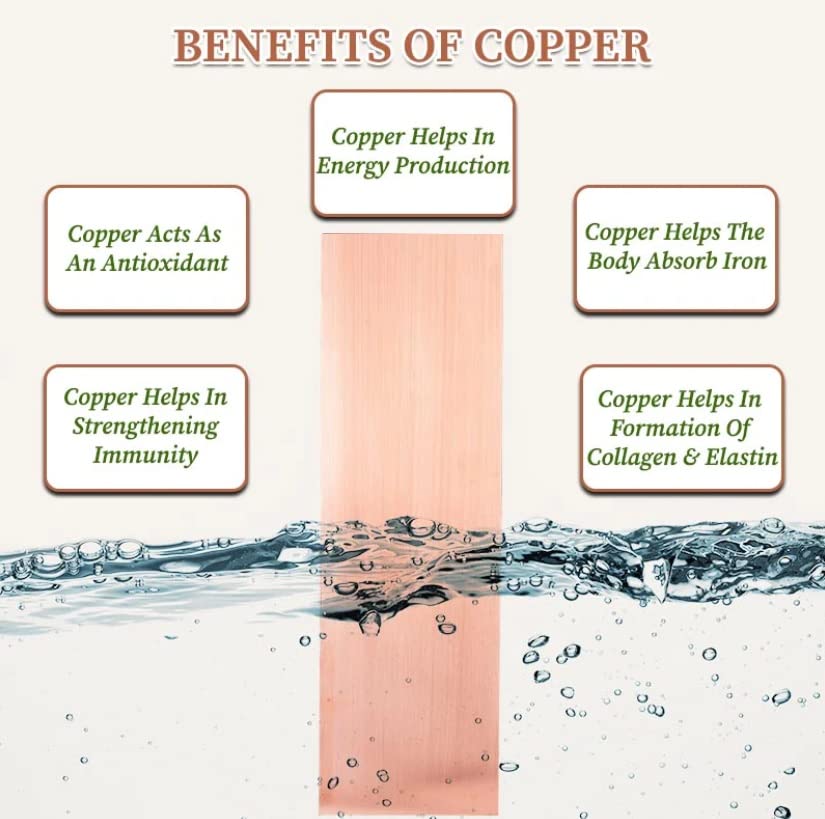 ALEAF Pure 99.9% Copper Plate for Making Structured Water 3.5 X 12inch with 1mm thickness (15 Liters Thick copper sheet)