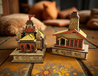 Rudram 3D Wooden Temple Model, Yamunotri & Gangotri Char Dham, Decorative MDF Showpiece for Pooja Room, Car Dashboard