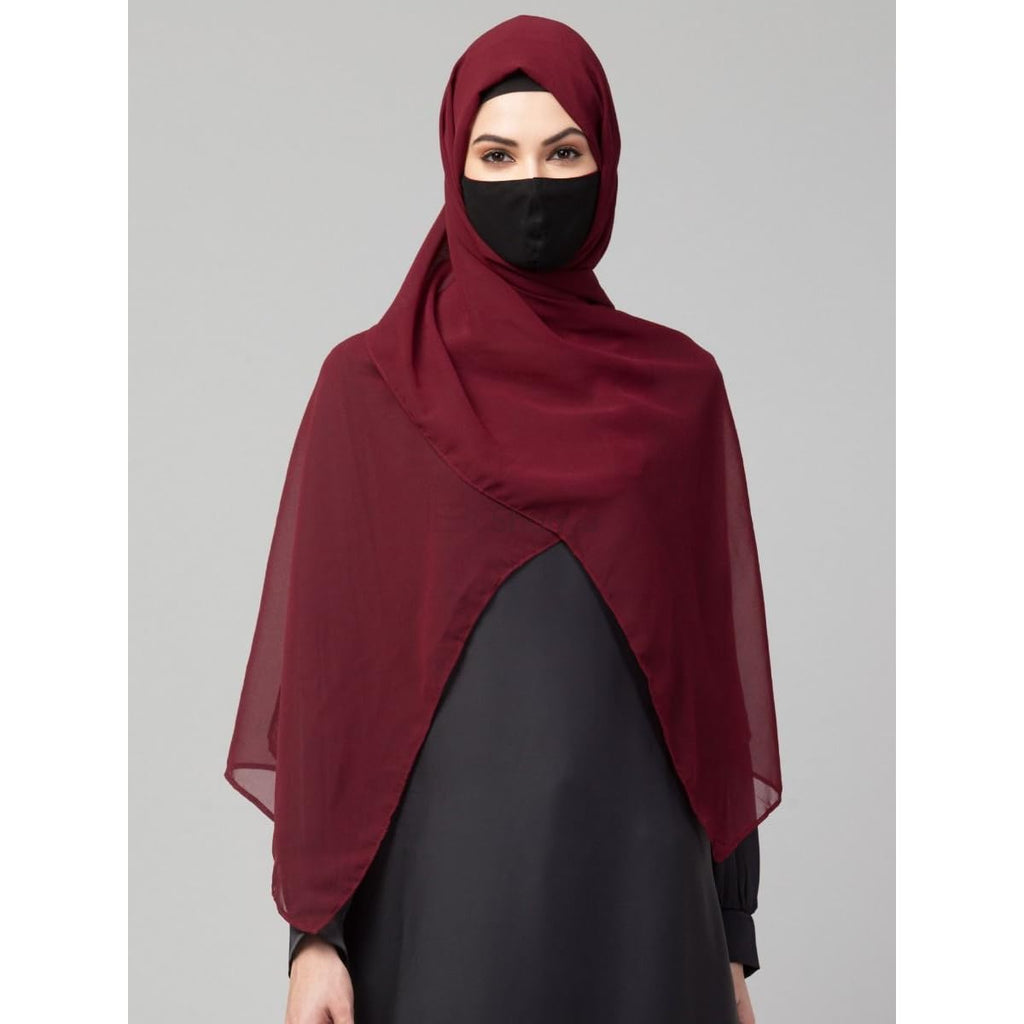 URSHIA MALAYSIAN GEORGETTE HIJAB/DIAMOND GEORGETTE HIJAB FOR WOMEN (MAROON)