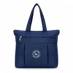 Bag-Age HB53 Large Tote Bag for Girls & Women | Water-Resistant Nylon Handbag with Multiple Compartments, Laptop Work Bag for Office, Travel, Shopping & Daily Use (Navy Blue)