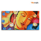 VIBECRAFTS Canvas Paintings for Living Room Drawing Room Abstract Wall Painting of Spiritual Buddha Fitted with Wooden Frame for Home|Office|Gift(PTVCH_2282)