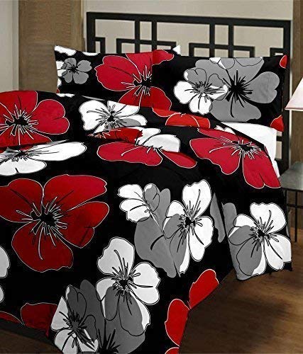 WONDERLOOK 100% Super Soft Reversible Design Dohar I AC Blanket I Blanket for All Season I Gifting (Single, Black & red) Kafalo