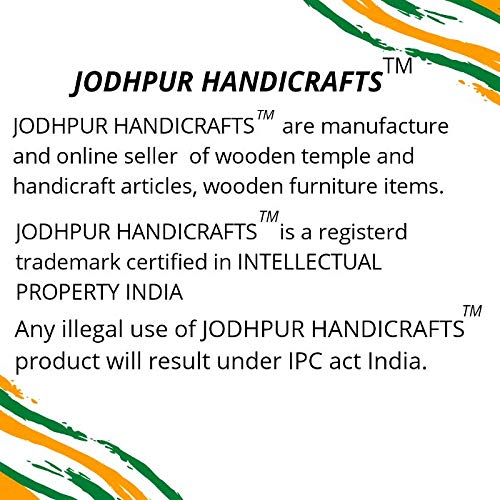 Jodhpur Handicrafts Home Wooden Temple/Pooja Mandir with LED Bulb
