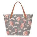 The Purple Tree Women Oversized Floral Tote Bag Travel - Large Capacity Handbag with Zip Closure