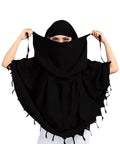 Krevaa Pure Cotton Soft & Breathable Sun Protection Scarf For Women Plain Scaff| Universal Size | For Girl & Women (black)