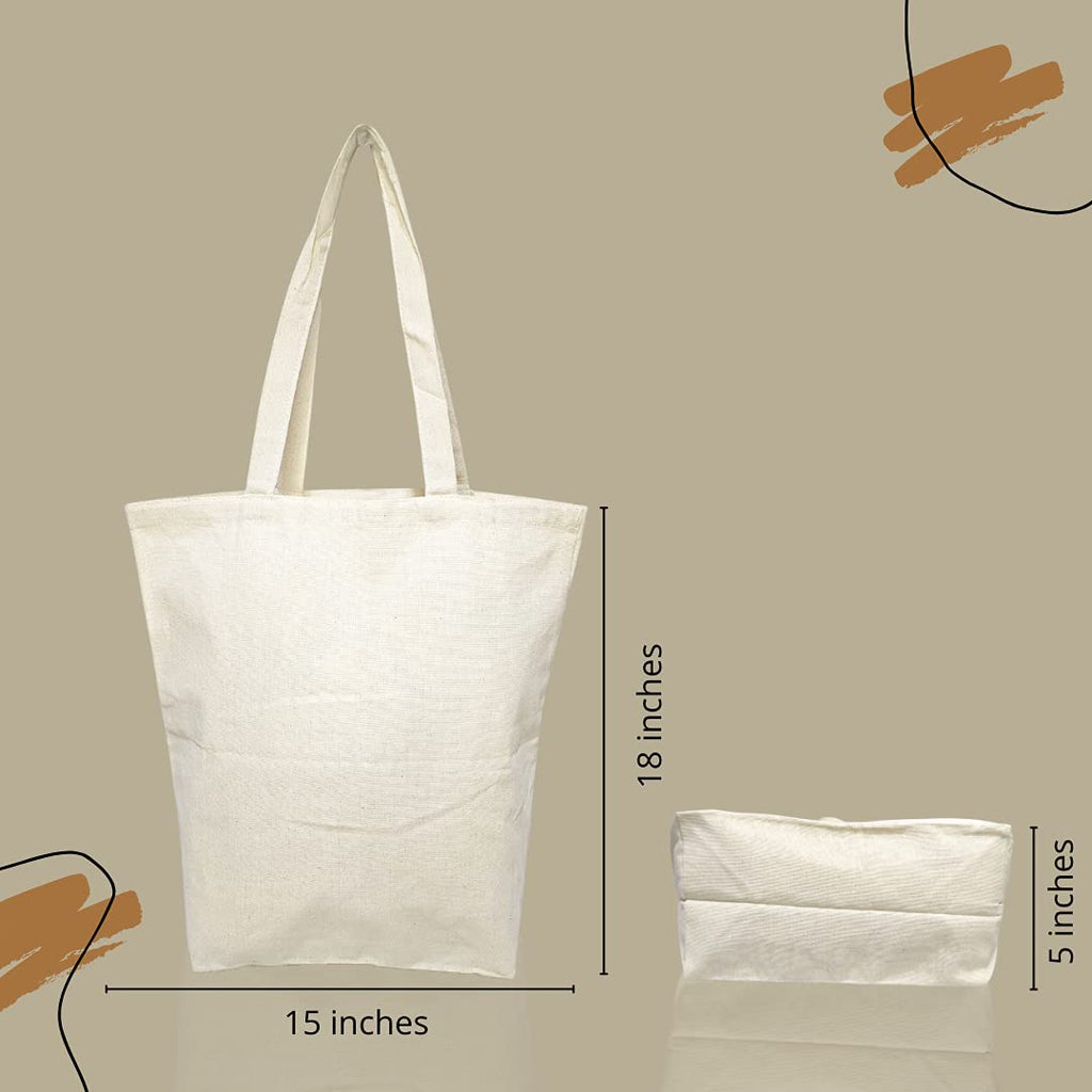 Prakriti Maitri Shopping bag for Grocery | Cloth & Canvas Bags | Cloth Bags Shopping | Carry bag | Unisex Plain Cotton Bags | Grocery bags for Women & Men | Vegetables Bags (Pack of 3)