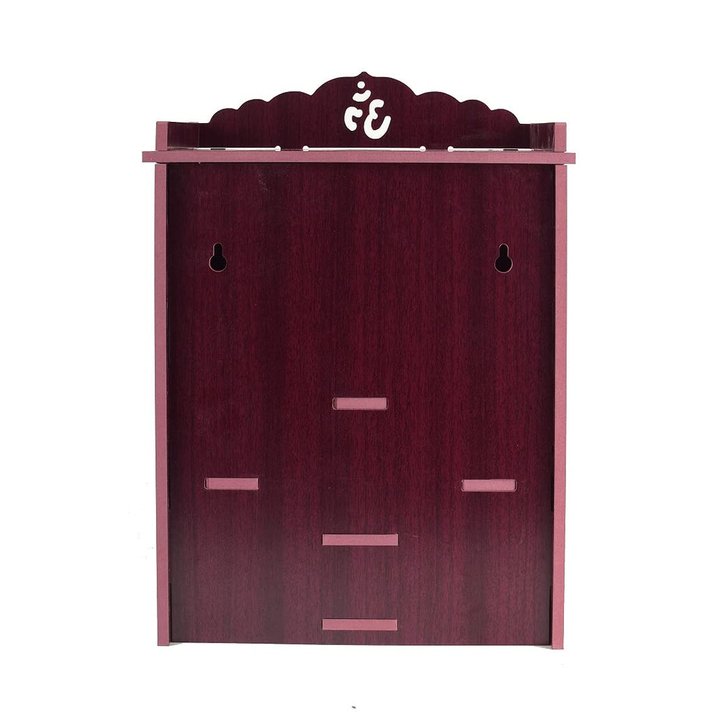 Lakhaji Christian Wooden Wall Hanging Temple for Home and Shop,Office and Home showpiece Temple (Maroon-1)