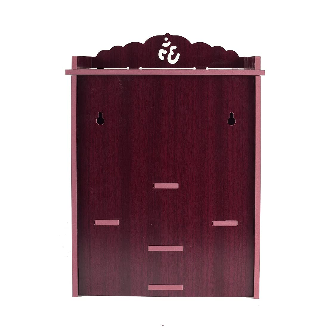Lakhaji Christian Wooden Wall Hanging Temple for Home and Shop,Office and Home showpiece Temple (Maroon-1)
