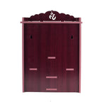 Lakhaji Beautiful MDF Wooden Home & Office Temple, Pooja Mandir, Wall Hanging and Table Top Home Temple with Foldable Design and LED Light (19 x 28 x 43 CM) (Maroon)
