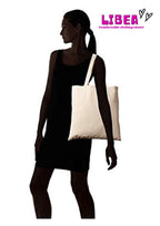 Libea 1 Piece 16x14 inch with 13 inch Long Handle Reusable Grocery Bags or Tote Bag Made of Heavy Duty Cotton. eco Friendly Super Strong and Machine Washable